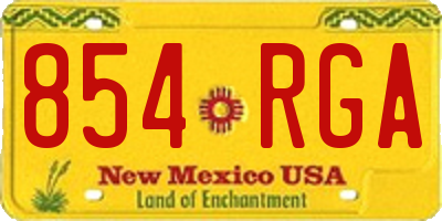 NM license plate 854RGA