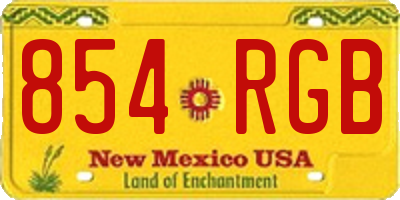 NM license plate 854RGB