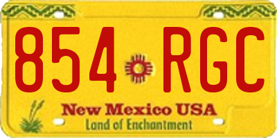 NM license plate 854RGC