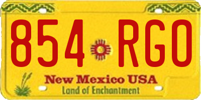 NM license plate 854RGO