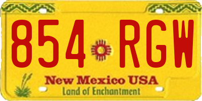 NM license plate 854RGW