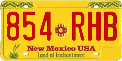 NM license plate 854RHB