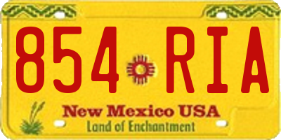 NM license plate 854RIA