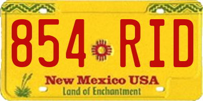NM license plate 854RID