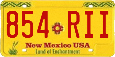 NM license plate 854RII