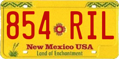 NM license plate 854RIL