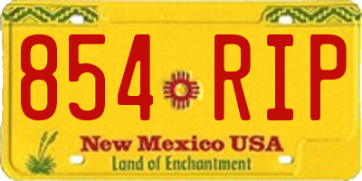 NM license plate 854RIP