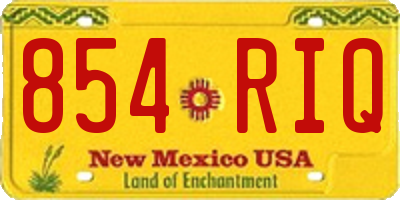 NM license plate 854RIQ