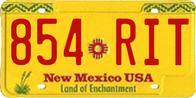 NM license plate 854RIT