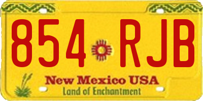 NM license plate 854RJB