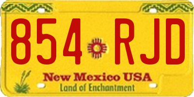 NM license plate 854RJD