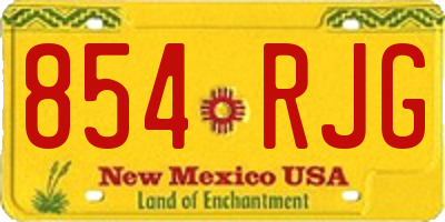 NM license plate 854RJG