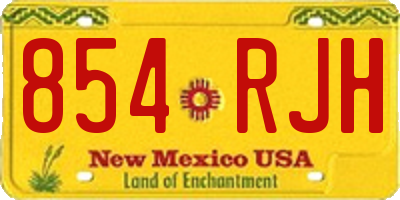 NM license plate 854RJH