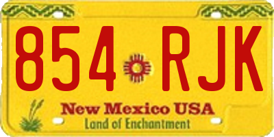 NM license plate 854RJK