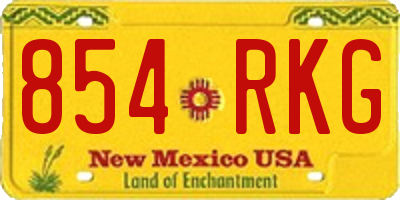 NM license plate 854RKG