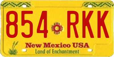 NM license plate 854RKK
