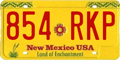 NM license plate 854RKP