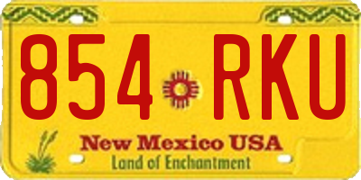 NM license plate 854RKU