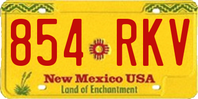 NM license plate 854RKV