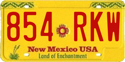 NM license plate 854RKW