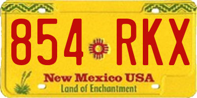 NM license plate 854RKX