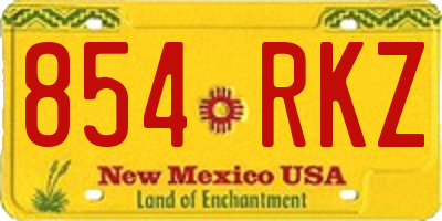 NM license plate 854RKZ