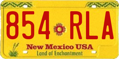 NM license plate 854RLA