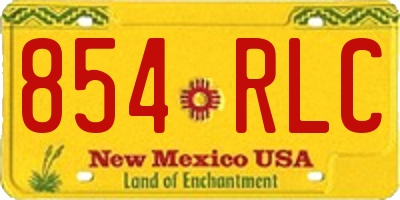 NM license plate 854RLC