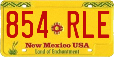 NM license plate 854RLE