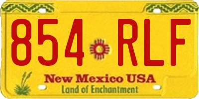 NM license plate 854RLF