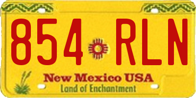 NM license plate 854RLN