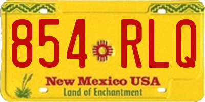 NM license plate 854RLQ