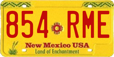 NM license plate 854RME