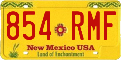 NM license plate 854RMF
