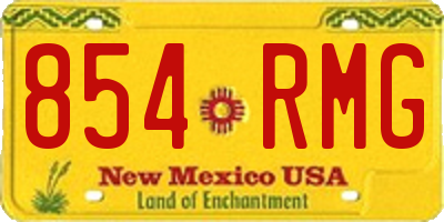 NM license plate 854RMG