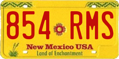 NM license plate 854RMS