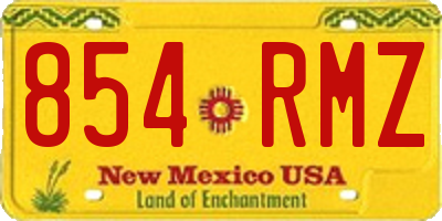 NM license plate 854RMZ