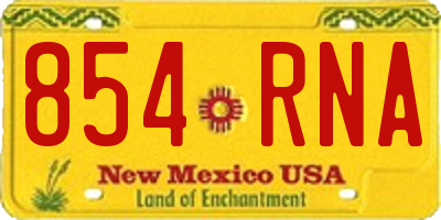 NM license plate 854RNA