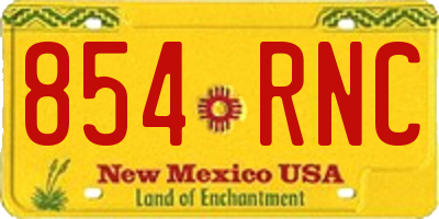 NM license plate 854RNC