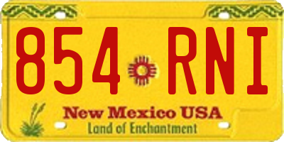 NM license plate 854RNI