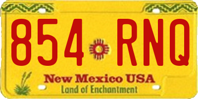 NM license plate 854RNQ