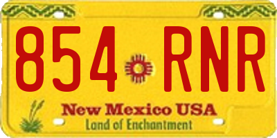 NM license plate 854RNR