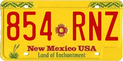 NM license plate 854RNZ