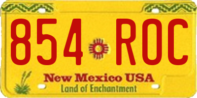 NM license plate 854ROC