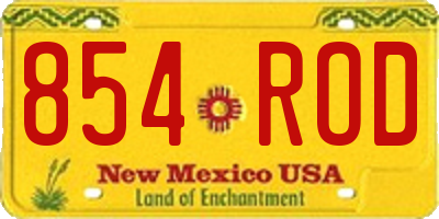 NM license plate 854ROD