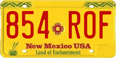 NM license plate 854ROF