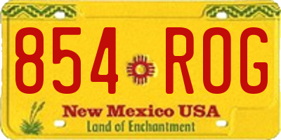 NM license plate 854ROG