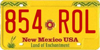NM license plate 854ROL