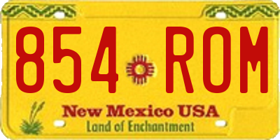 NM license plate 854ROM