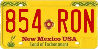 NM license plate 854RON